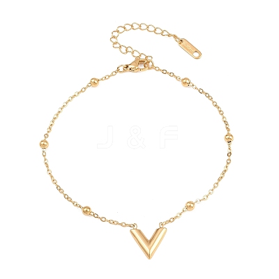 304 Stainless Steel Link Chain Anklet for Women WG34D3C-02-1