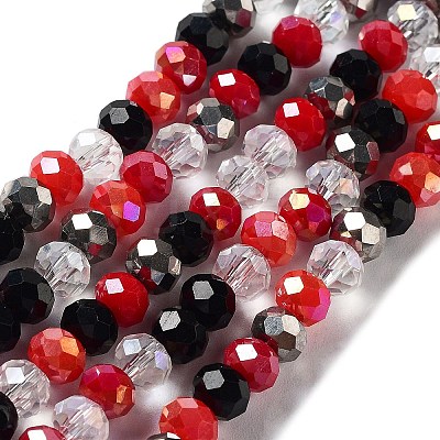 Glass Beads Strands EGLA-A034-M6mm-14-1
