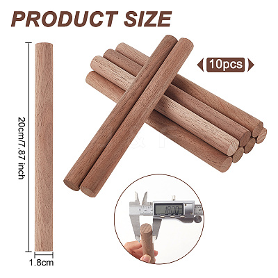 Round Walnut Wooden Sticks WOOD-WH0034-27A-1