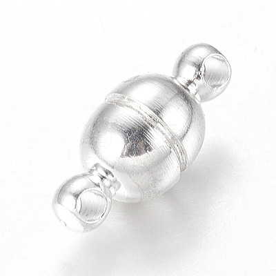Round Brass Magnetic Clasps with Loops X-KK-D331-S-1