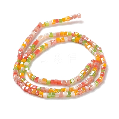Gradient Color Electroplate Glass Bead Strands X-GLAA-E042-05-B03-1
