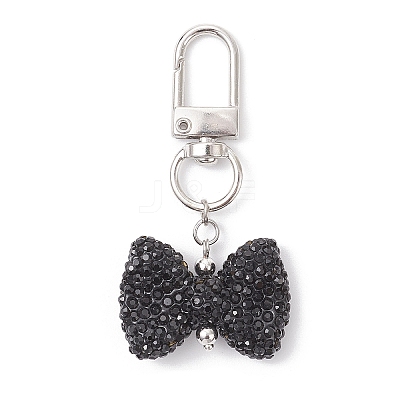 Bowknot Polymer Clay Rhinestone Pendants Decorations HJEW-JM04197-04-1
