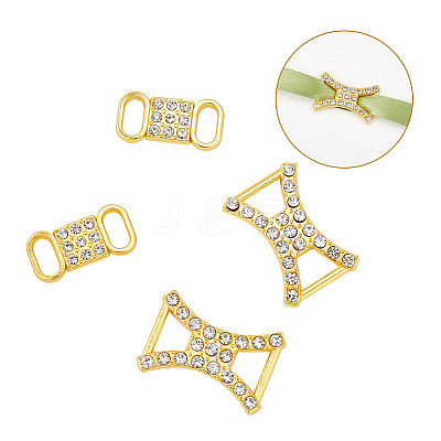 4 Pair 2 Styles Iron Shoelace Buckle Clips IFIN-AR0001-37-1
