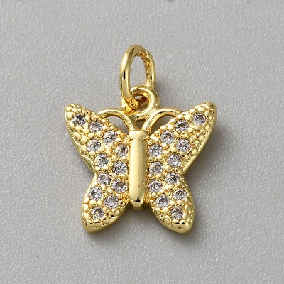 Brass Micro Pave Cubic Zirconia Charms LS-KK-WH20001-13A-1