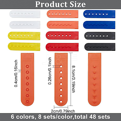 48 Sets 6 Colors PE Plastic 7 Holes Hats Replacement Fasteners Buckle FIND-BC0003-51-1