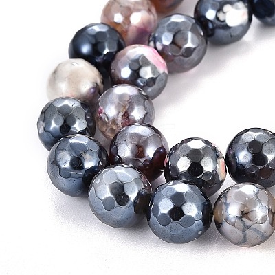 Electroplate Natural Fire Crackle Agate Beads Strands G-T131-55-13-1