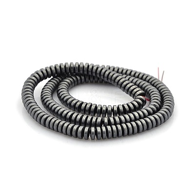 Matte Style Electroplate Non-magnetic Synthetic Hematite Rondelle Beads Strands G-M079-03-1