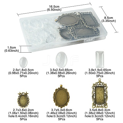 Vintage DIY Blank Pendant Making Kit DIY-FS0005-28-1
