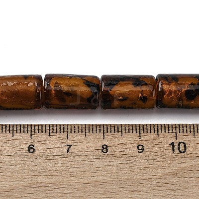 Handmade Gold Sand Lampwork Beads Strands LAMP-Q045-03A-1