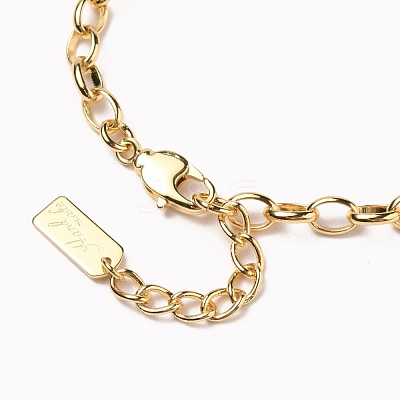 Brass Cable Chain Bracelets BJEW-H537-14G-1