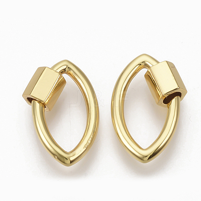 Brass Screw Carabiner Lock Charms KK-T047-09G-1
