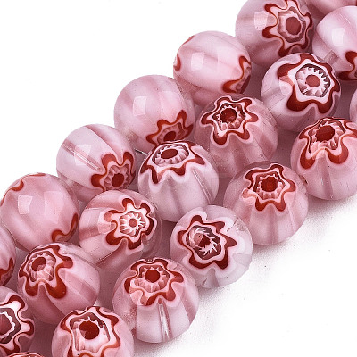Handmade Millefiori Glass Beads Strands LK-SZ0001-01A-1