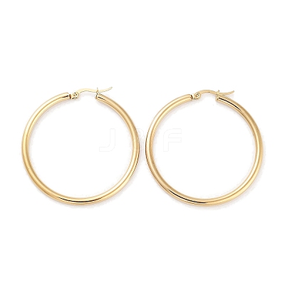Ring 304 Stainless Steel Hoop Earrings for Women Men EJEW-B049-01F-G-1