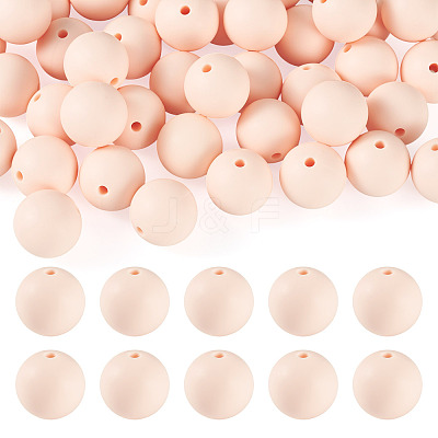 50Pcs Food Grade Eco-Friendly Silicone Beads SIL-TADJ0001-03E-1