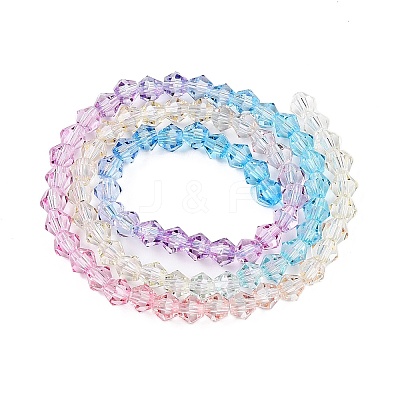 Gradient Color Baking Paint Glass Bead Strands DGLA-A039-T4mm-A07-1