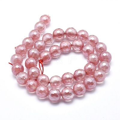Electroplated Cherry Quartz Glass Beads Strands X-G-O164-04-10mm-1