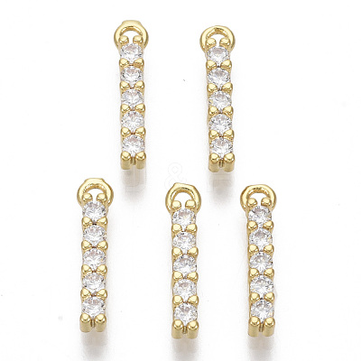 Brass Micro Pave Cubic Zirconia Charms KK-T060-05-I-G-NF-1
