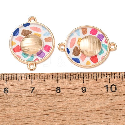 Printed Alloy Enamel Connector Charms AL-CBA2638-02F-1