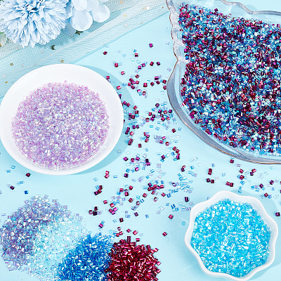 80G 8 Colors Plastic Tube Beads KY-HY0001-14B-1