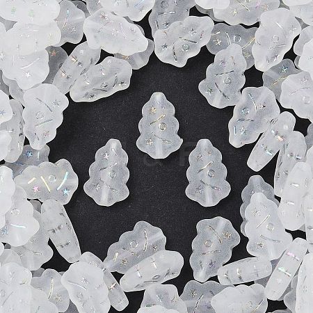 Frosted Transparent Acrylic Beads X1-OACR-P029-04B-01-1