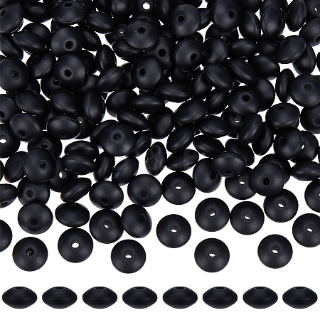 180Pcs Rondelle Silicone Focal Beads SIL-SP0001-20B-1