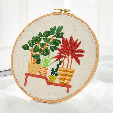 Plant Pattern DIY Embroidery Beginner Kit DIY-P077-023-1