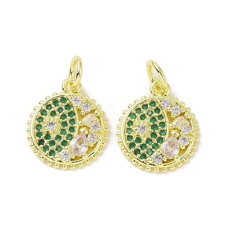 Golden Brass Micro Pave Cubic Zirconia Pendants KK-L209-056G-02-1