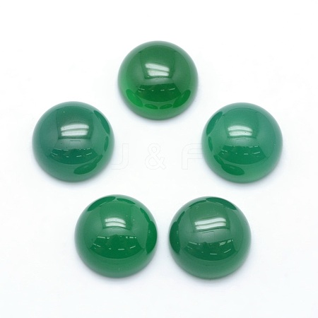 Natural Dyed & Heated Green Onyx Agate Cabochons G-P393-R42-8MM-1