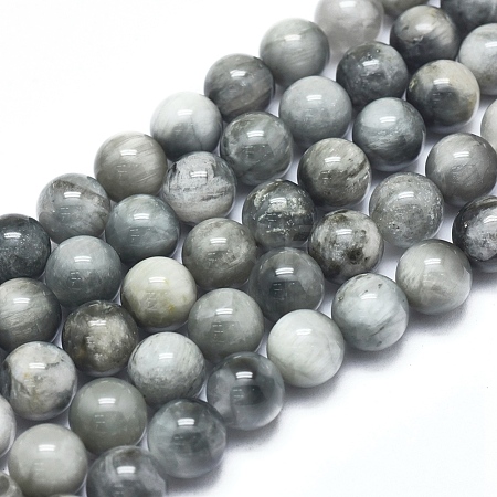  Jewelry Beads Findings Natura Eagle Eye Stone Beads Strands, Round, 8mm, Hole: 1mm, about 48pcs/Strand, 15.75