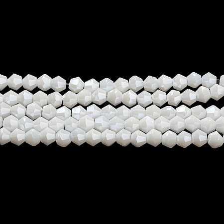 Opaque Solid Color Electroplate Glass Beads Strands EGLA-A039-P4mm-A15-1