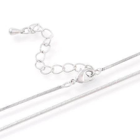 Brass Round Snake Chain Necklaces Making MAK-L025-02P-1