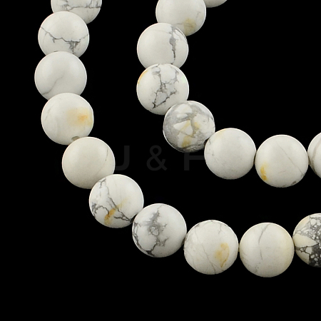 Round Natural Howlite Beads Strands G-R337-8mm-01-1