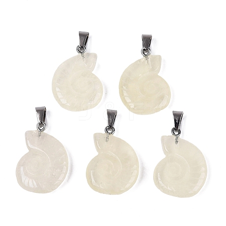 Hearted Natural Lemon Quartz Pendants G-Q601-45H-1