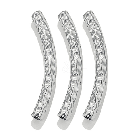 304 Stainless Steel Curved Tube Beads LS-STAS-M071-03A-P-1