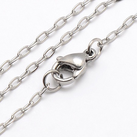 Tarnish Resistant Trendy Unisex 304 Stainless Steel Cable Chain Necklaces NJEW-M046-C-02-1