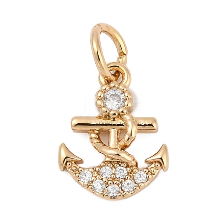 Brass Micro Pave Cubic Zirconia Charms KK-Q096-03A-G-1