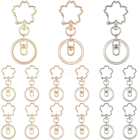 18Pcs 3 Colors Alloy Keychain Clasps KEYC-SC0001-73-1