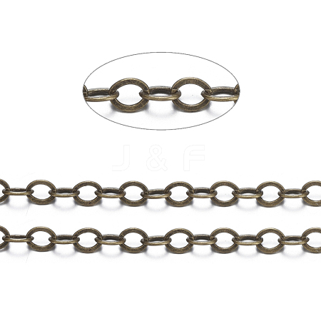 Brass Flat Oval Cable Chains CHC029Y-AB-1
