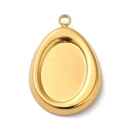 304 Stainless Steel Pendant Cabochon Settings For Enamel X-STAS-D013-01B-G-1