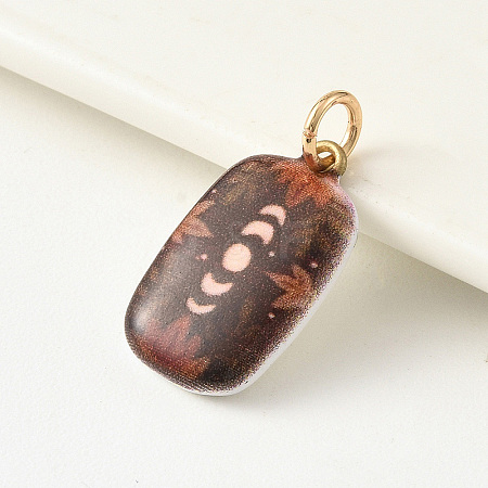 1Pc Brass Enamel Pendants ENAM-YW0009-21A-1