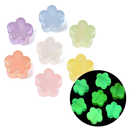 Luminous UV Plating Opaque Acrylic European Beads OACR-Q197-16-1