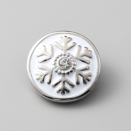 Christmas Theme Alloy Rhinestone Snap Jewelry Buttons FIND-WH0032-64P-1