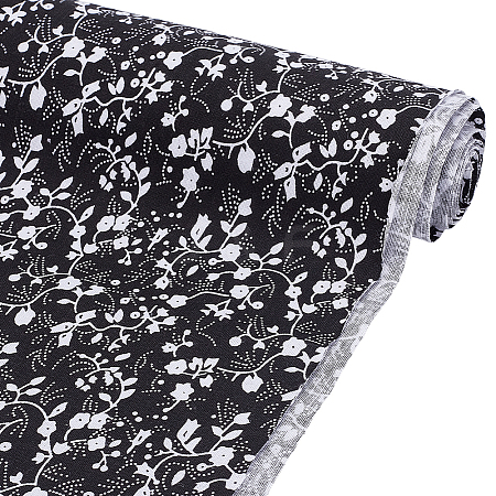 Flower Pattern Cotton Fabric DIY-WH0671-238B-1