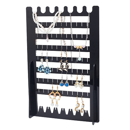 9-Tier Rectangle Acrylic Earring Display Organizer Stands EDIS-WH0029-76-1