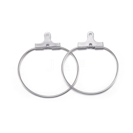 Tarnish Resistant 316 Surgical Stainless Steel Hoop Earring Findings STAS-P238-09P-01-1