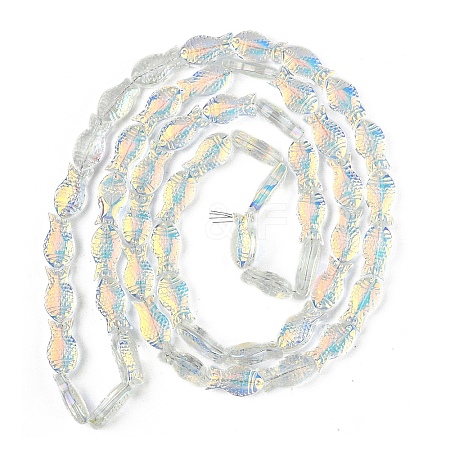 1 Strand Transparency Electroplate Glass Beads Strands GLAA-YW0004-90A-1