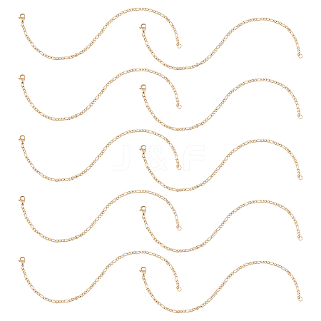304 Stainless Steel Figaro Chain Necklaces STAS-UN0017-37G-1
