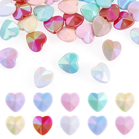 30Pcs UV Plating Opaque Acrylic Beads OACR-TADJ0001-10-1