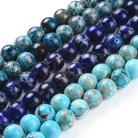 Natural Imperial Jasper Beads Strands G-G814-07-10mm-1