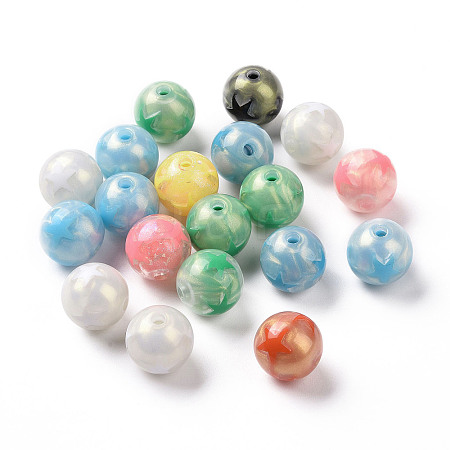 Opaque Acrylic Beads OACR-M003-01-1